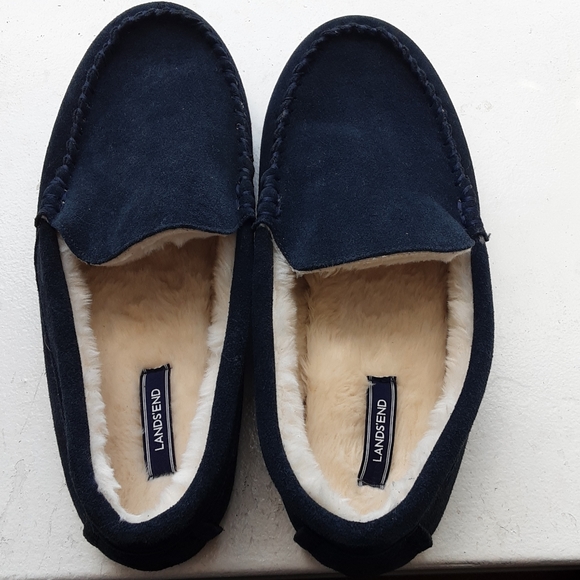 lands end suede moc slippers